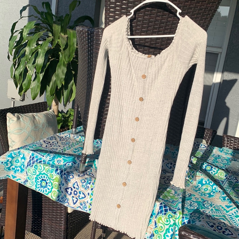 Off shoulder sweater dress